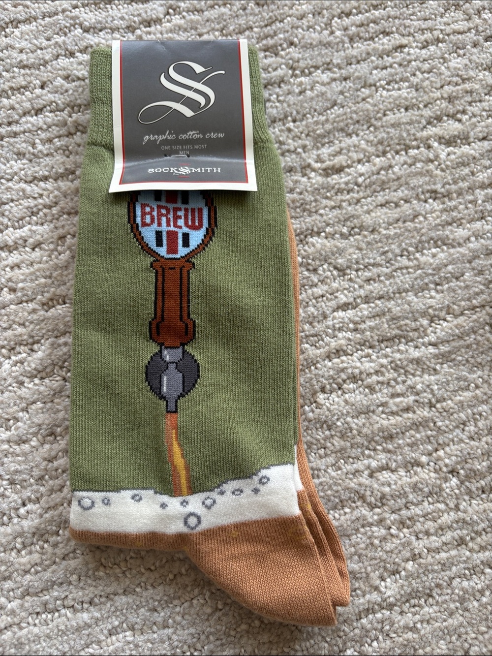 Beer Tap Brew Socks Graphic Cotton Crew